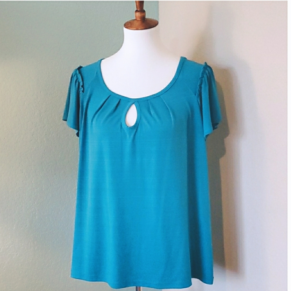 Teal Short-sleeved Top Teal/Blue XL